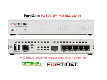 Firewall FG-50G-SFP-POE-BDL-950-36 3 Year FortiGuard UTP, SD-Wan, Zero Trust, PoE