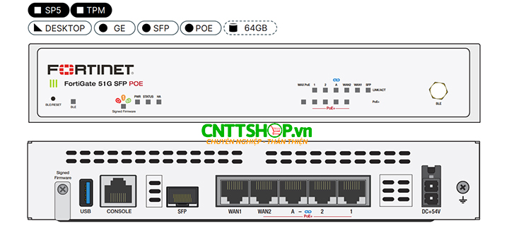 Firewall FortiGate FG-51G-SFP-POE-BDL-950-12