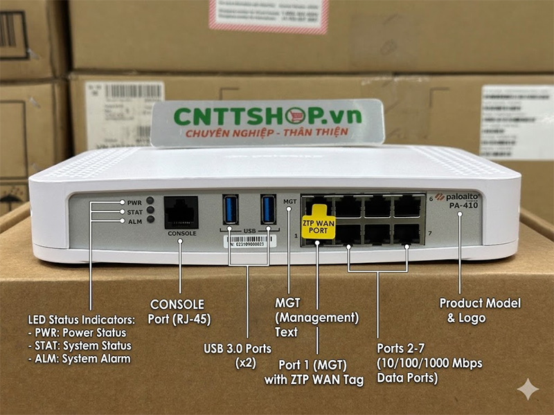 Giao diện mặt trước của Firewall Palo Alto PAN-PA-410
