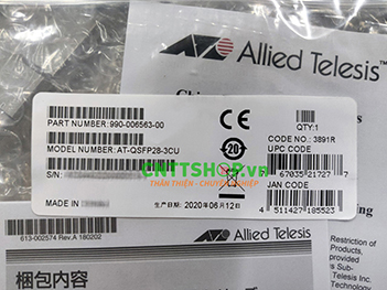 AT-QSFP28-3CU Cable DAC Allied Telesis 3 meter QSFP28 direct attach cable