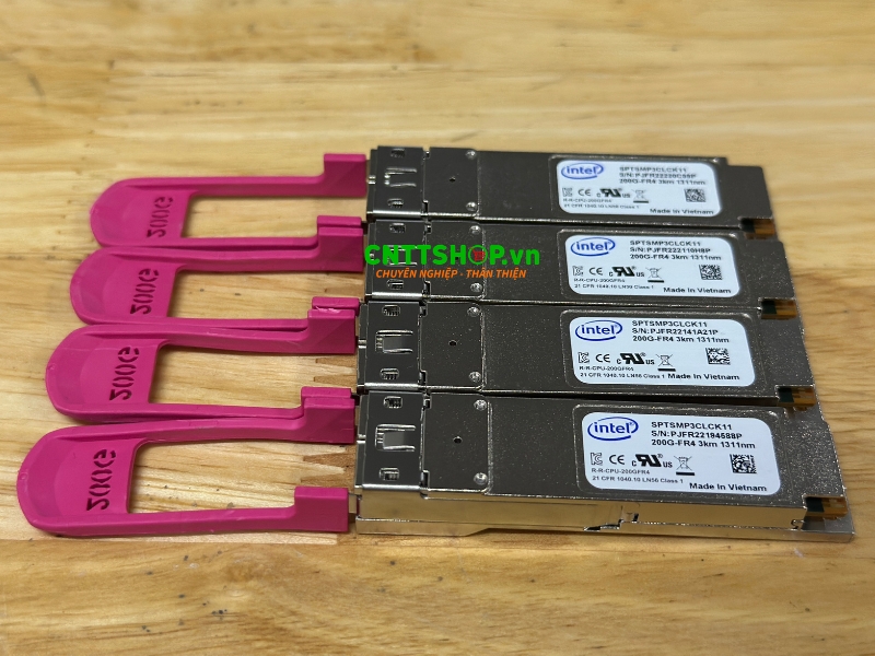 Module quang Intel (SPTSMP3CLCK11) QSFP56 200G FR4 1331nm SMF 3KM Dual LC