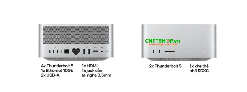 Mac Studio M5 Ultra được trang bị hệ thống kết nối đa dạng