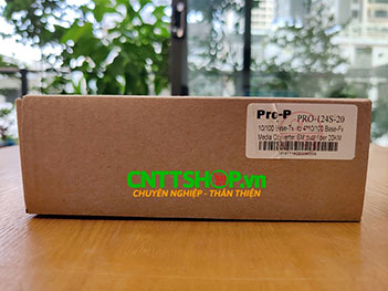 PRO-124S-20 Media Converter 4x 10/100Base-Tx to 10/100Base-Fx Converter, dual fiber.
