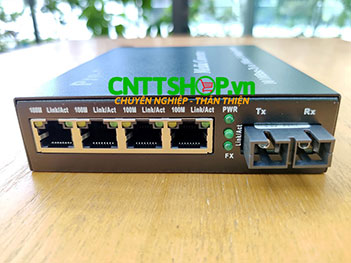 PRO-124S-20 Media Converter 4x 10/100Base-Tx to 10/100Base-Fx Converter, dual fiber.