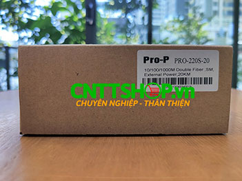 PRO-220S-20 Media converter 10/100/1000Mbps  Doule Fiber SM Exxternal Power  20KM
