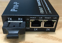 PRO-222S-20 Media converter 10/100/1000Mbps Exxternal Power, Doule Fiber, SM, 20KM