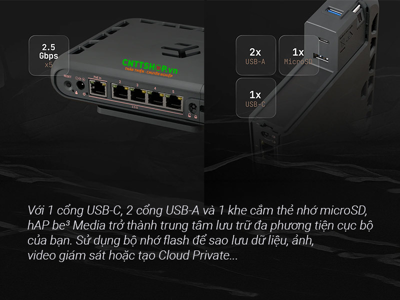 Router WiFi 7 Mikrotik hAP be³ Media