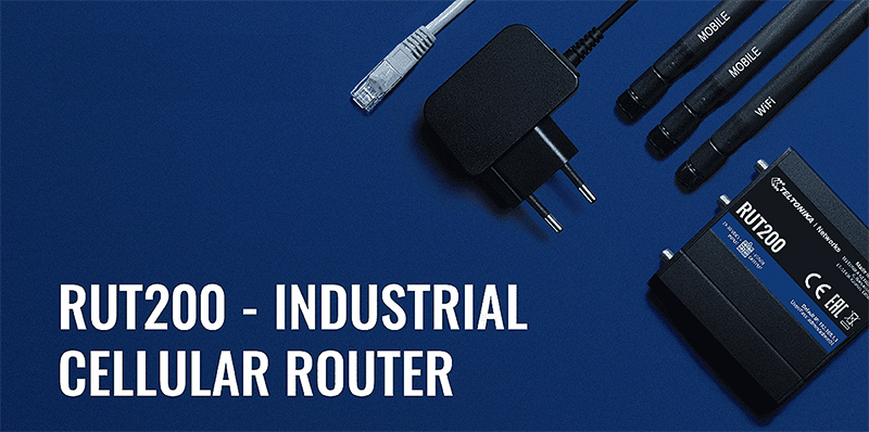 RUT200 Router Industrial Teltonika 1x WAN FE , 1x LAN FE, 4G/LTE