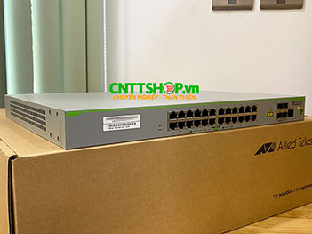 AT-FS980M/28PS-10 Allied Telesis 24 port 10/100TX, POE+ 375W, US Power Cord