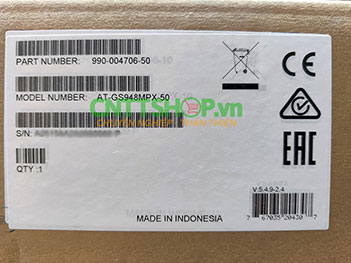 AT-GS948MPX Switch Access Allied Telesis 48 Ports PoE+ 370W, 2 Combo Uplink, 2 SFP+