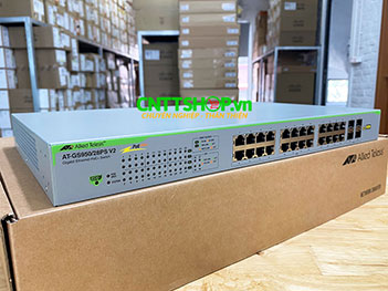 AT-GS950/28PSV2-50 Switch Allied Telesis 24-port 10/100/1000T POE, 4 SFP ports