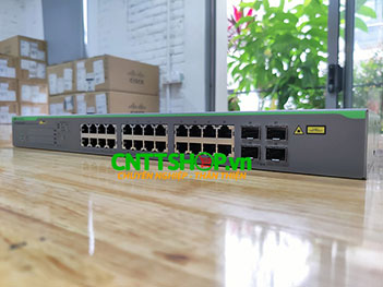 AT-GS950/28PS-10 Switch Allied Telesis, 24 port 10/100/1000T, US Power Cord