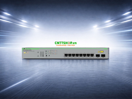 AT-iGS950/10PS-910 Bộ chuyển mạch mạng WebSmart Allied Telesis  8 Copper Ports (8 POE+ Enabled), 2 SFP Ports, Fanless