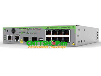 AT-GS980EM/11PT Allied Telesis 8 Ports 10/100/1000T PoE+ switch, 2 SFP ports, 1 PoE-in port