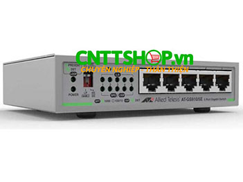 AT-GS910/5E-10 Allied Telesis 5 port 10/100/1000T, AC adaptor, US Power Cord