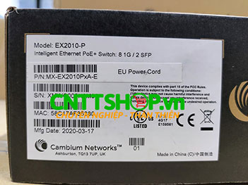 Cambium EX2010-P Switch Cambium 8 Ports GE PoE, 2 SFP Uplink