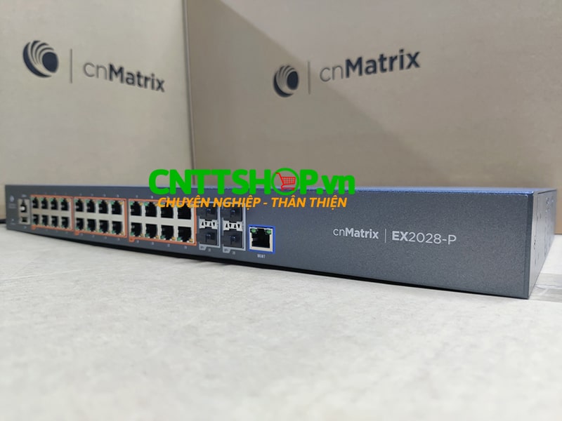 Cambium Switch cnMatrix EX2028-P-P 128 Gbps throughput, 24 PoE enabled ports, 24 10/100/1000 ports