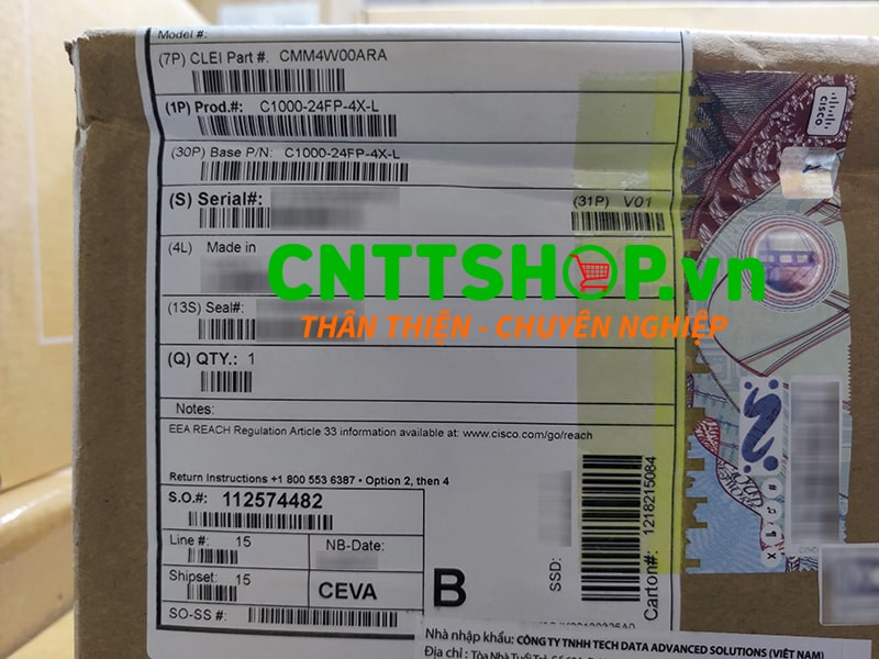 C1000-24FP-4X-L Cisco Catalyst 1000 with 24x 10/100/1000 PoE+ ports, 4x 10G SFP+