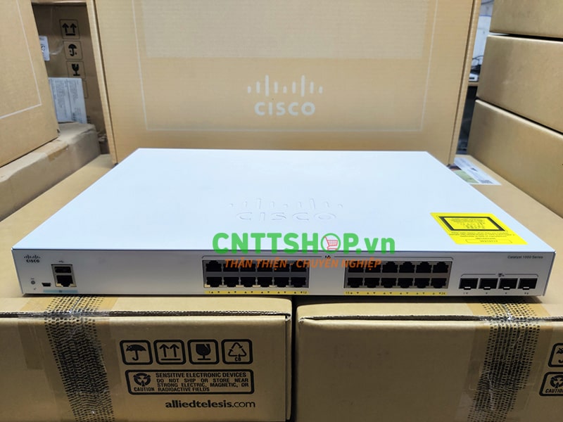 C1000-24FP-4X-L Cisco Catalyst 1000 with 24x 10/100/1000 PoE+ ports, 4x 10G SFP+