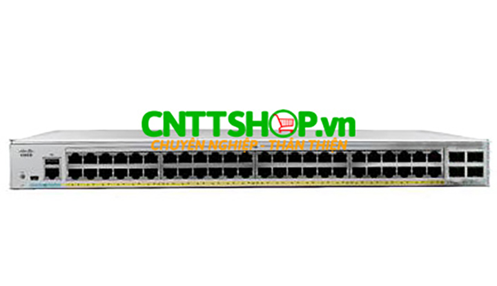 Switch Cisco C1000-48FP-4X-L 48 cổng kết nối hỗ trợ PoE+ phục vụ nhu cầu xây dựng hạ tầng mạng nội bộ doanh nghiệp