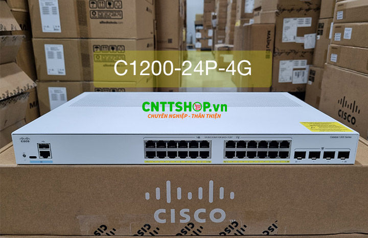 C1200-24P-4G | Thiết bị chuyển mạch Switch Cisco 24 Port 1G PoE