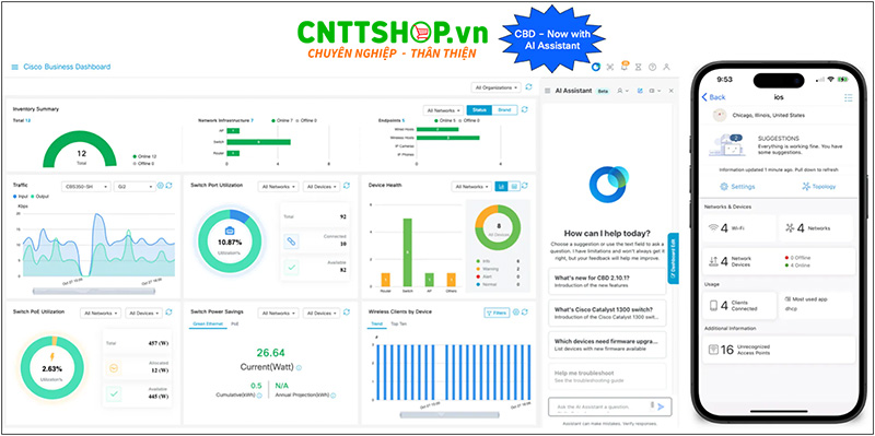 Khả năng quản lý thiết bị thông qua Cisco Business Dashboard