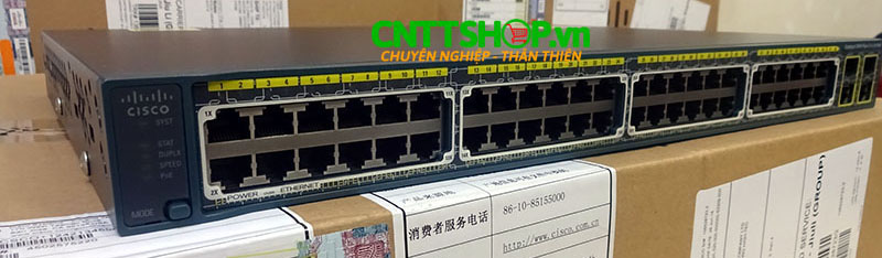 Switch Cisco WS-C2960+48PST-L Catalyst 2960 Plus 48 10/100 PoE + 2 1000BT +2 SFP LAN Base