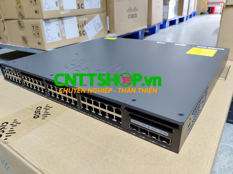 Switch Cisco WS-C3650-48FD-L 48 10/100/1000 Ethernet PoE+ and 2x10G, with 1025WAC, LAN Base