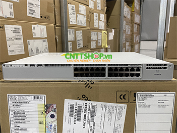 Switch Cisco C9200-24P-E with 24 Port 1GbE, PoE+ 370W, Network Essentials