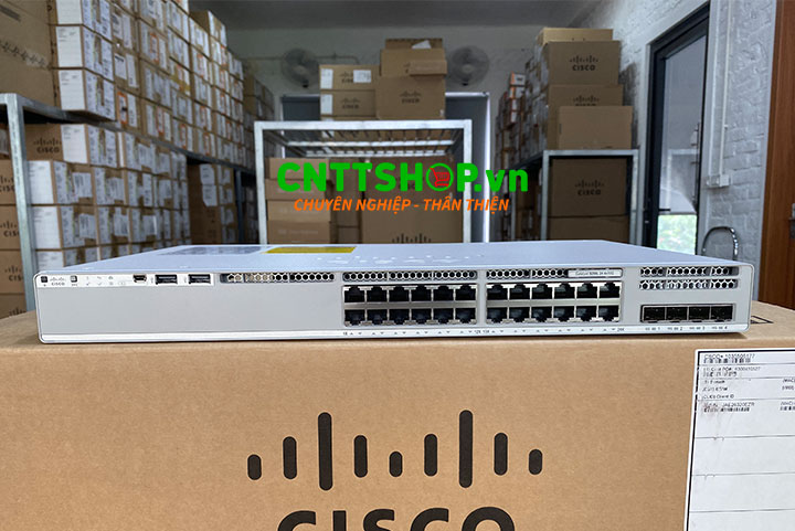 Switch Cisco C9200-48T-E có mật độ cổng lớn và hiệu suất chuyển mạch mạnh mẽ