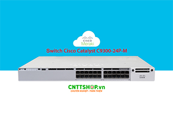 Switch Cisco Catalyst C9300-24P-M 24x 1GbE RJ45 PoE, Cloud Meraki, Uplink Modular