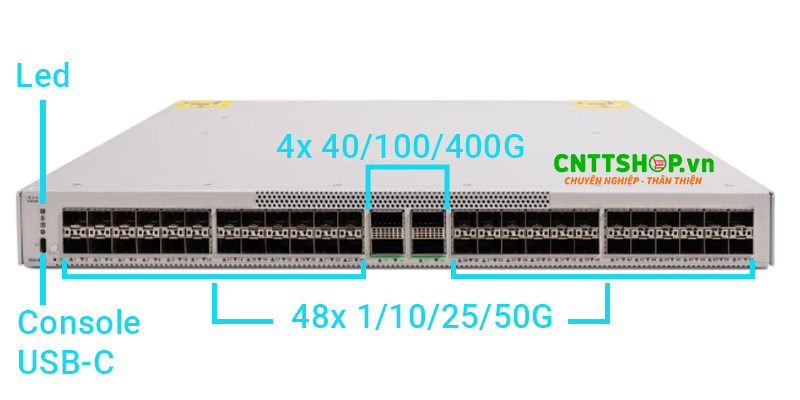 Thiết kế mặt trước Switch Cisco C9550-48L4CD