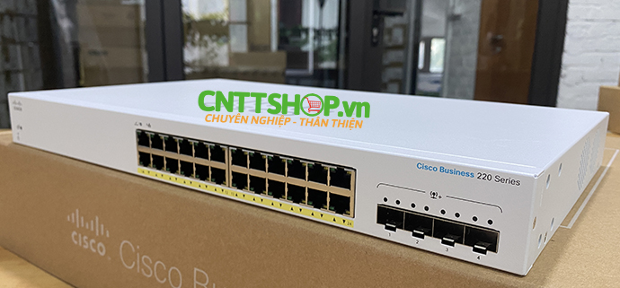 CBS220-24FP-4X-EU Switch Cisco 24x1GE PoE, 4 SFP+ 10G Uplink