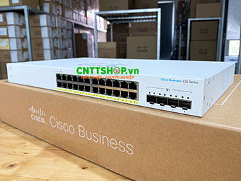 CBS220-24P-4X-EU Switch Cisco Business 24 Ports 1GE PoE 195W