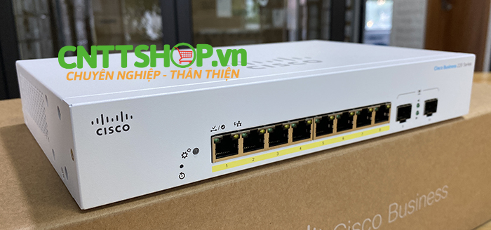 CBS220-8FP-E-2G-EU Switch Cisco 8 Ports 1GE PoE 65W, 2 Ports SFP 1G Uplink