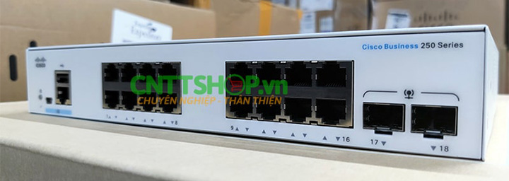 Thiết bị chia mạng Switch Cisco CBS250-16T-2G-EU