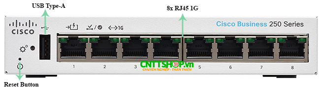 CBS250-8T-D Cisco CBS 250 Series 8 x 10/100/1000 ports