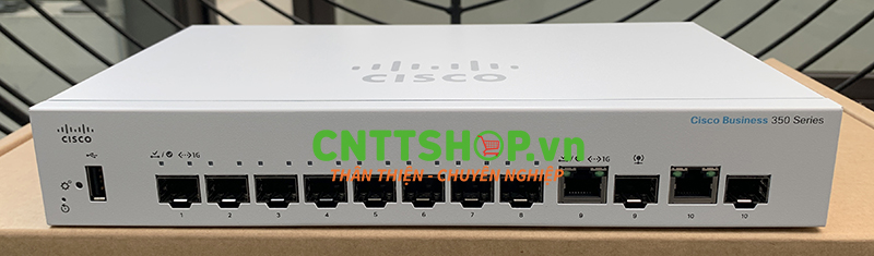 Switch cisco CBS350-8S-2G-EU with 8x SFP 2x combo RJ45/SFP port