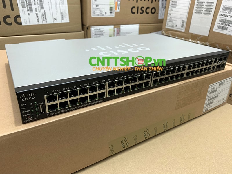 Switch Cisco SG550X-48-K9 48 x 10/100/1000 ports, 4 x 10 GE (2 x 10GBase-T/SFP+ combo + 2 x SFP+)