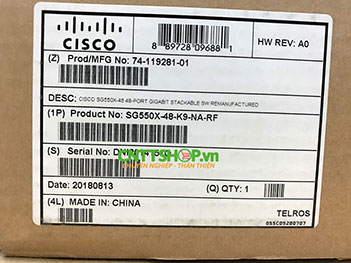 Switch Cisco SG550X-48-K9-EU 48 10/100/1000 Ports 4 x 10GE Uplink