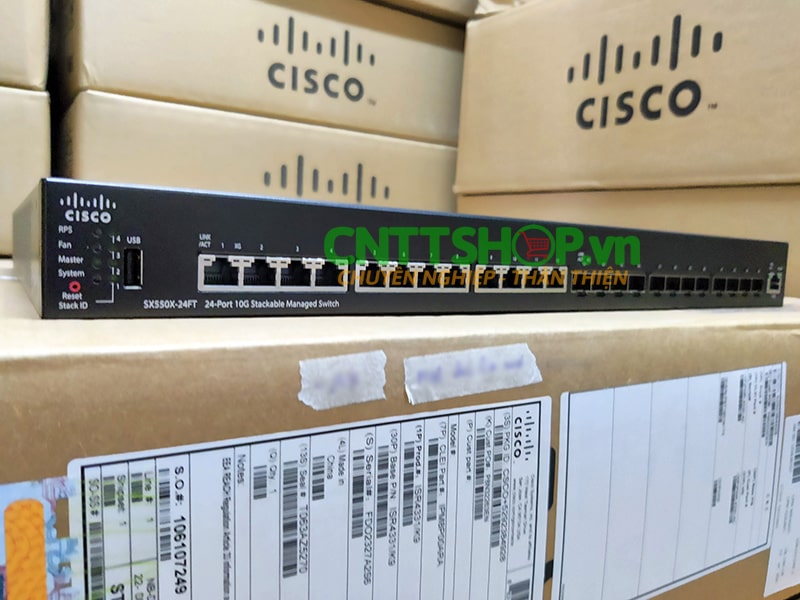 Switch Cisco SX550X-24FT-K9-EU 12x 10 GE copper, 12x 10 GE SFP+