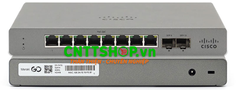 Meraki GS110-8P-HW 8 x RJ45 PoE, 2 x 1G SFP uplink Network Switch