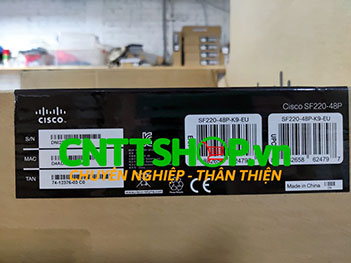Switch Cisco SF220-48P-K9-EU 48 Ports PoE 375W 2x1GE RJ45/SFP Uplink