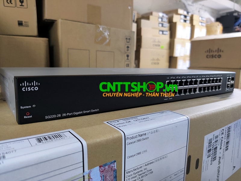 Switch Cisco SG220-26-K9-EU 24 10/100/1000 ports, 2 Gigabit RJ45/SFP combo port 
