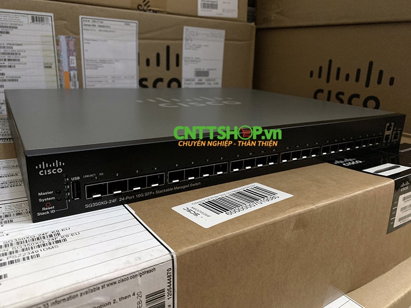 Switch Cisco SG350XG-24F 24x 10 Gigabit Ethernet SFP+, 2 x 10Gbase-T copper port (combo with 2 SFP+)