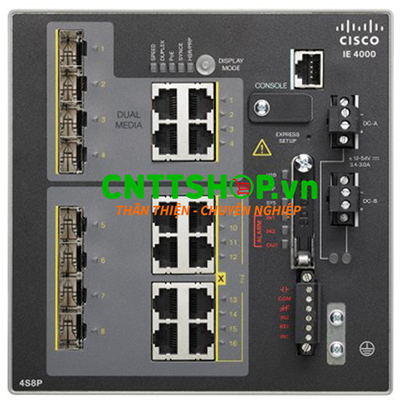 IE-4000-4GS8GP4G-E Switch Cisco Industrial 4 GE SFP, 8 GE PoE+, 4 GE Combo