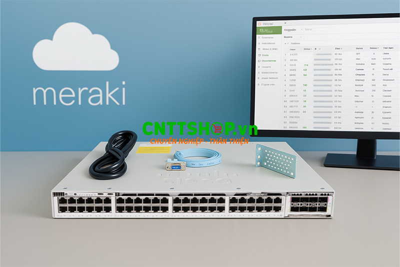 Switch Cisco C9350-48P-M cung cấp 48 cổng 1G cấp nguồn PoE+ 30W và quản lý bằng Cloud Meraki