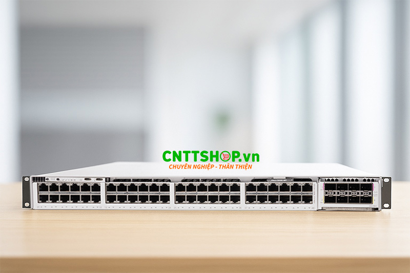 Switch Cisco C9350-48T-E là thiết bị chuyển mạch Layer3 hiện đại, có 48 cổng 1G