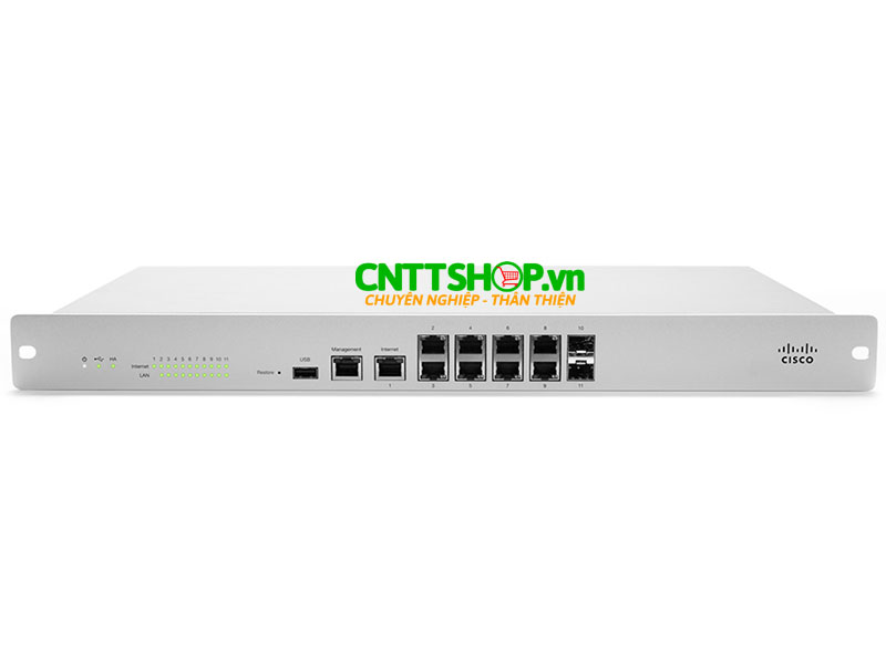 Switch Cisco Meraki MX100 9-port 1Gbps 2-port SFP Cloud Managed Switch Cisco Meraki MX100 9-port 1Gbps 2-port SFP Cloud Managed