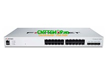 FS-424E FortiSwitch 24x GE RJ45 and 4x10 GE SFP+ ports.
